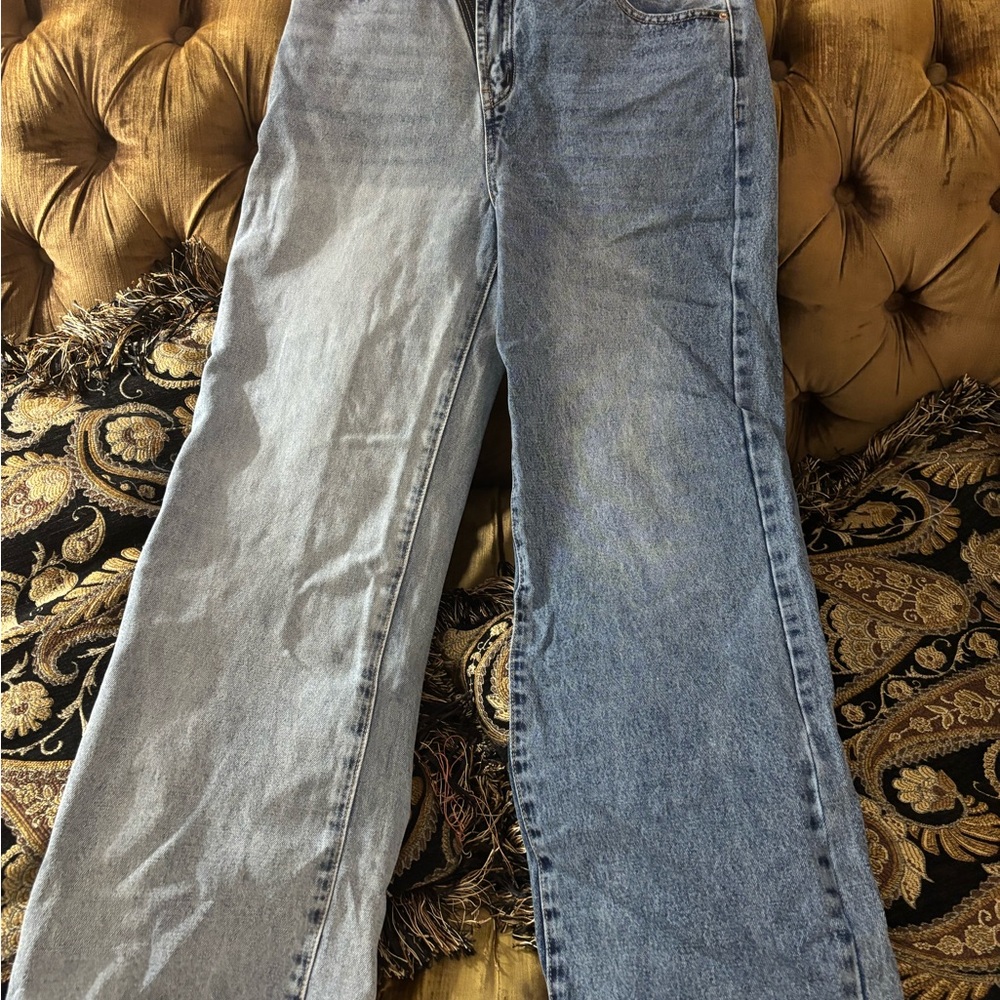 Two-Tone Denim Jeans